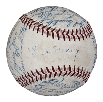 1957 Milwaukee Braves World Series Champion Team Signed ONL Giles Baseball with 27 Signatures Including Aaron, Spahn, Schoendienst and Mathews (JSA)
